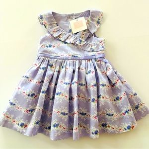 Janie and Jack 3-6 Months Baby Girl Lavender Floral Dress Spring Summer Easter